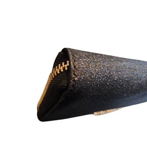 New Michael Kors Large Flat Multifunction Phone Case Wristlet Blk Glitter Wallet - Picture 16 of 16